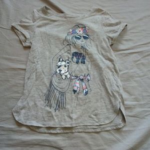 Justice size 12 adorable girl with dog t-shirt